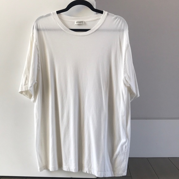 Saint Laurent Men’s White Logo Tee - Picture 3 of 3